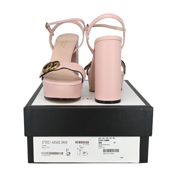 Gucci Women's 573021 GG Marmont Leather Platform Sandals - Picture 6 of 9